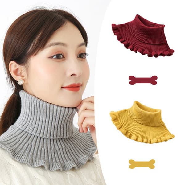 Varm strikket krage Ull Dame Turtleneck Knitted False Col A9