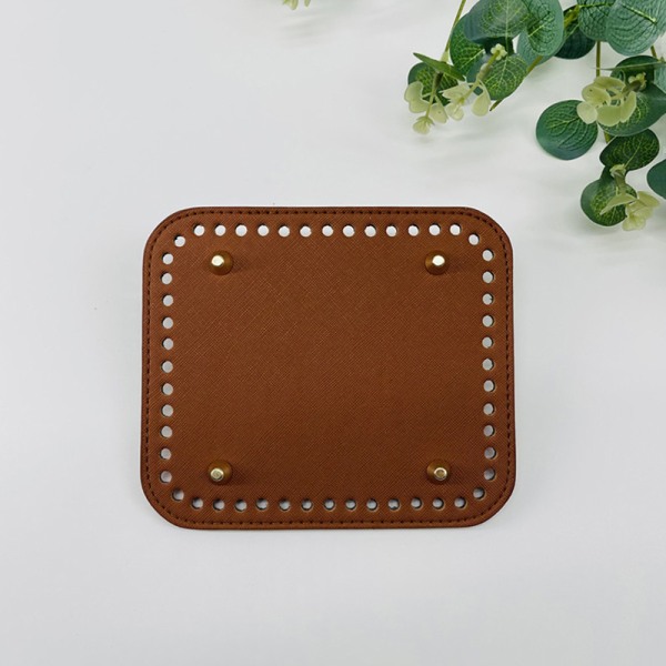 Läderväska Bottnar DIY Handgjorda fyrkantig bottenväska Tillbehör Black