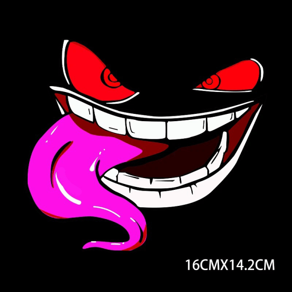 Evil Smiling Face Devil Decals Moottoripyörän heijastavat tarrat A A4