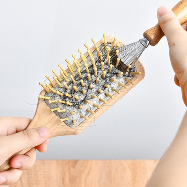 Wooden Comb Cleaner Delikat Rengöring Avtagbar hårborste Kam Black