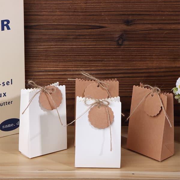 20/50 st Retro Kraftpapper Presentförpackning Kakgodis Förpackningspåse White 20pcs