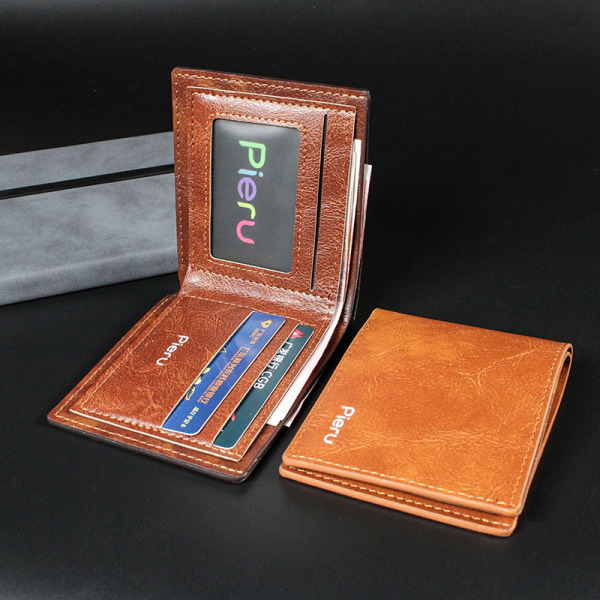 Vintage menn lommebok PU skinn merke luksus lommebøker kort holder Coffee  4326 | Coffee | Fyndiq