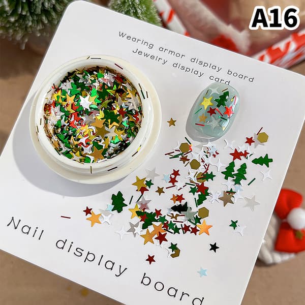 Julepynt Tips Snøfnugg Neglepaljetter Neglekunst Glitter A13