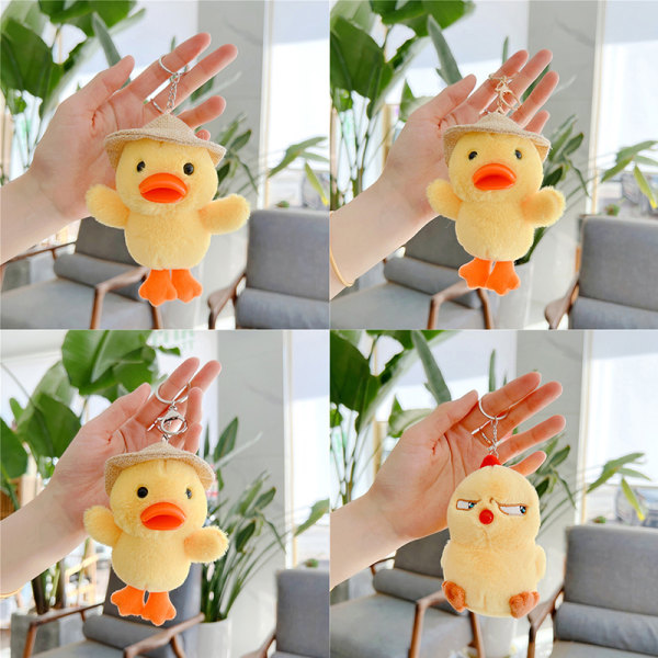 Duck Chicken Kawaii Plushie Nøkkelring Charms For Ryggsekker Myk A1