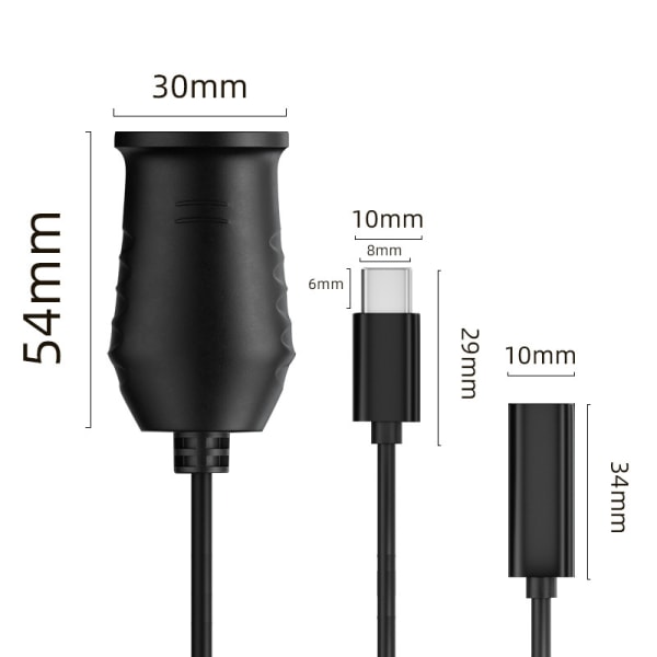65 W USB C - 15 V sytytinpistoke uros-naarassytytin 0.15m 15v