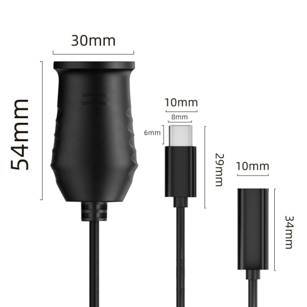 65W USB C til 15V Lighter Sokkel Hanne Til Hunne Lighter 1m 20v