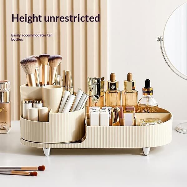Stor kapacitet roterende makeup-organizer med opdelte rum A3