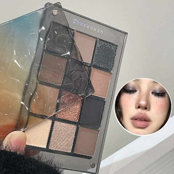 12 färger ögonskuggspalett matt pärlemor ögonskugga highlighter B A1