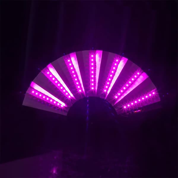 Glow Foldbar LED Danse Vifte Lys Nat Show Halloween Chr Pink