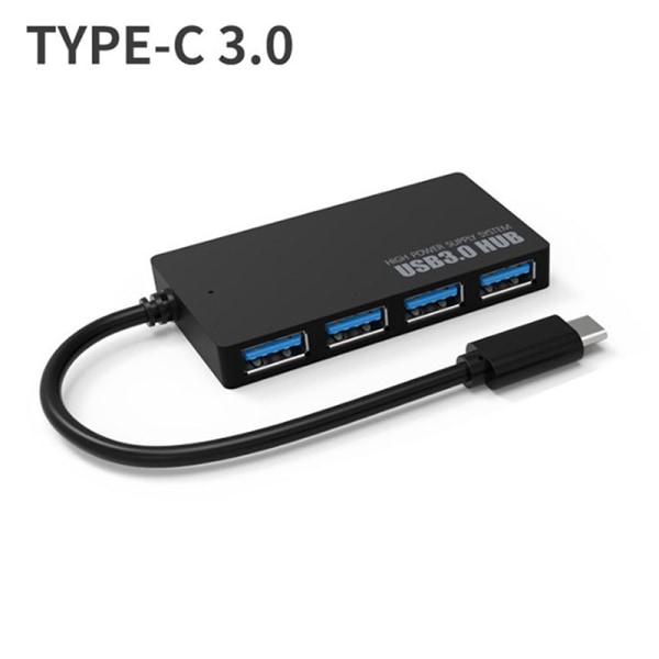 USB Hub USB 3.0 4 Port Typ C HUB Höghastighetsdatakabel Konvertera Type c