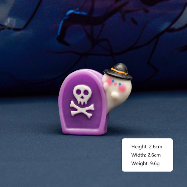 Mini Halloween Ornament Græskar Spøgelse Heks Figur Mikroskopisk Land A10