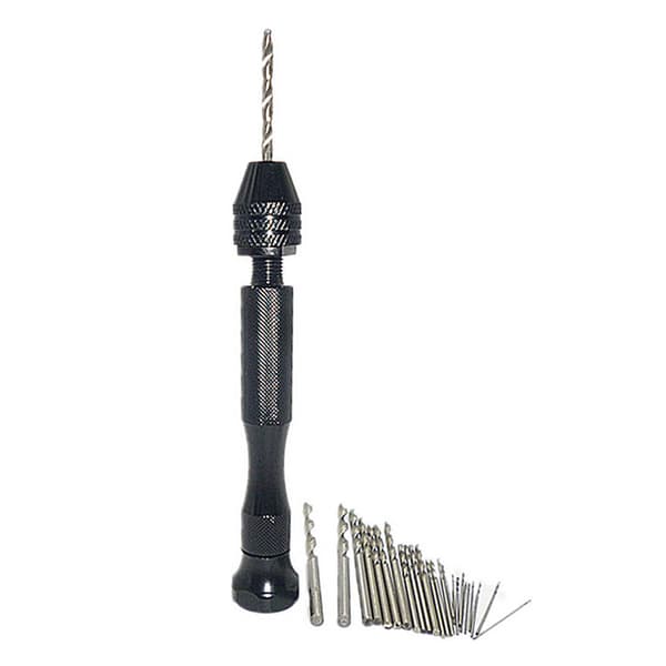 25 stk Mini Micro Twist Drill Bits 0,5mm-3mm W/ Aluminium Hand