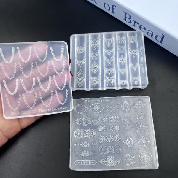 3D Silikon Nagelkonstform Europeisk Stil Retromönster Design A2