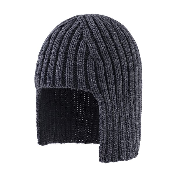 Varm stickad mössa för kvinnor höst och vinter varmt öronskydd Beige