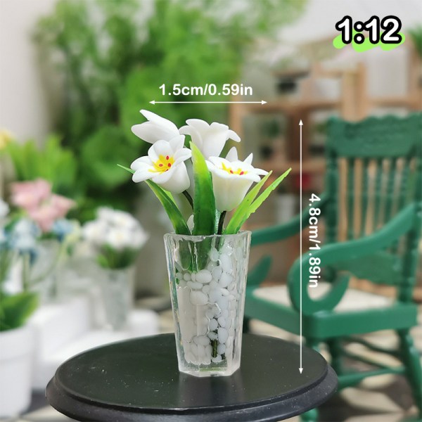 1:12 1:6 Dukkehus Miniature Potted Lily Tulip Model Garden D A1