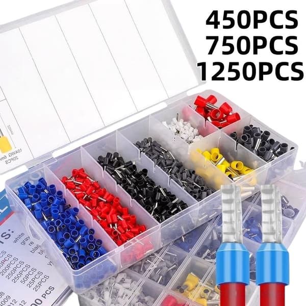 450/700/1250 st rörformig kopplingsplintkontakt elektrisk krympning 700pcs
