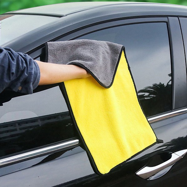 Imuva Mikrokuitu Pyyhe Auto Koti Keittiö Koralli Sametti Pesu Yellow-gray