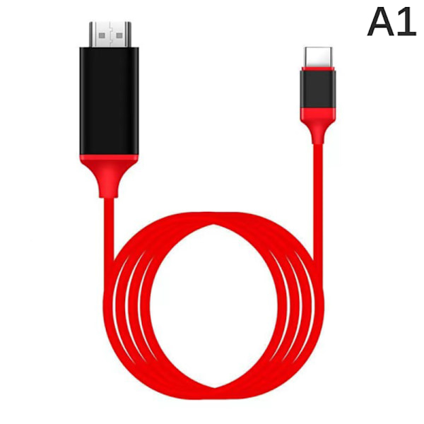 4K 1080P USB 3.1 Type C til HDMI-kompatibelt adapterkabel USB-C red