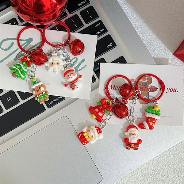 e Jultomte Pepparkaksgubbe Hänge Nyckelring Väska Dekoration C A2