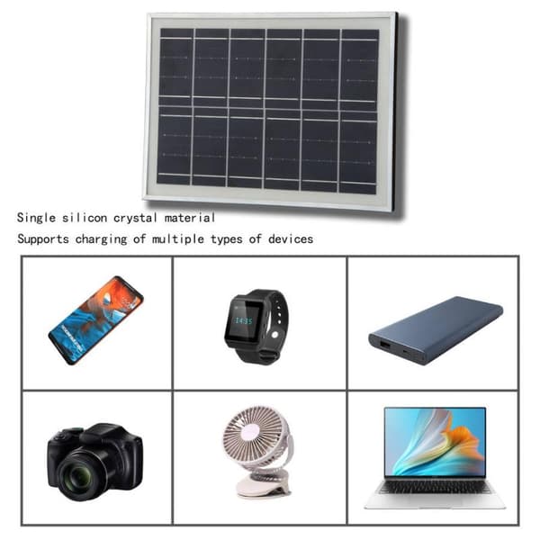 Solcellsladdningspanel med 4 USB-portar Black 6W