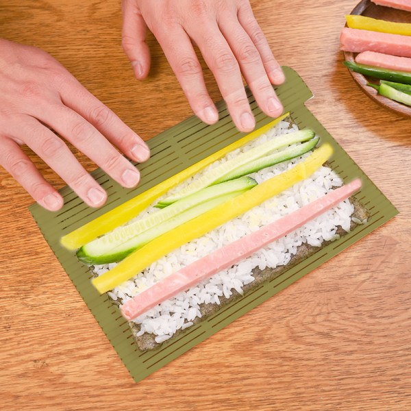 Grøn Plastic Sushi Kimbap Sushi Roll Making Rice Diy sticks Ro