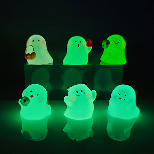 Mini lysande Halloween spöke prydnad mikro landskap bil Inte A5