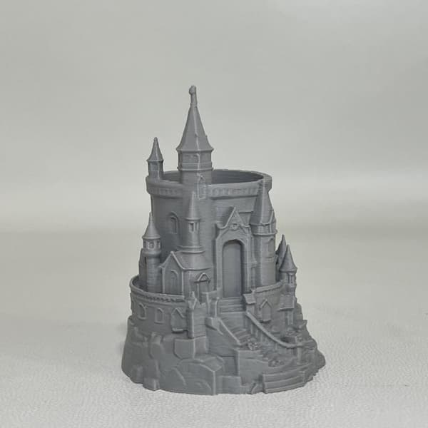 3D-printet mørk stil gotisk slott pennholder kreativ stasjon A2