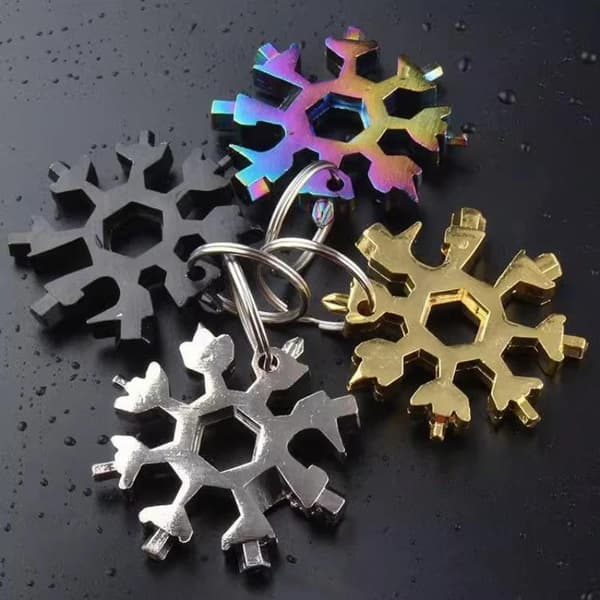 Multifunktionell snöflinga i rostfritt stål 18 i 1 med bärbar A3