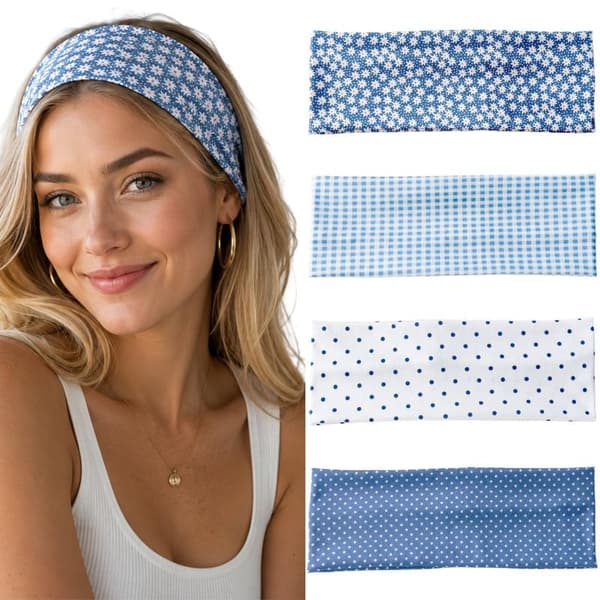 Retro Boho Prikket Stræk Dame Bredt Pandebånd Mode Yoga Sport E