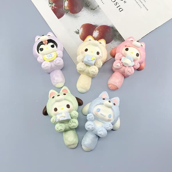 1 stk e Sanrio Stearinlys Silikoneform 3D Kuromi Aromaterapi Plast KT Cat