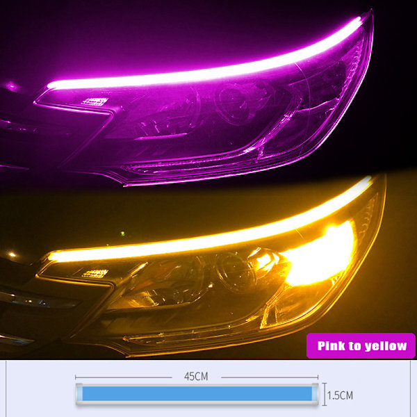 Motorcykel Blinklygte LED Kørelys Baglygte DRL D Pink