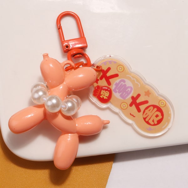 e Jelly Balloon Dog Nyckelring Candy Color Puppy Keyring Lovely B A6