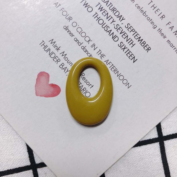 5 stk geometrisk oval hul ring harpiks tilbehør DIY øredobber Ginger yellow