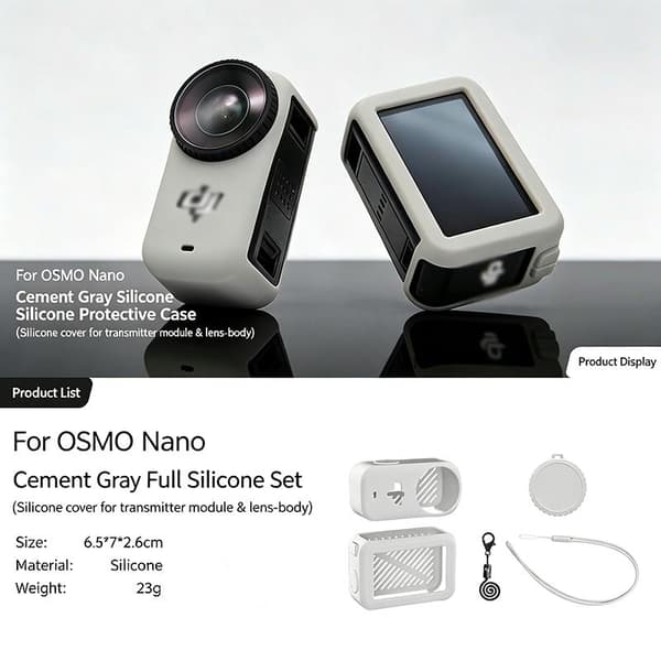 Silikonskyddsfodral för Osmo Nano tumkamera, anti-fall D Black