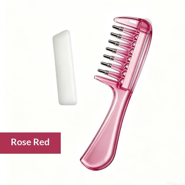Hårbotten Flytande Guide Kam Mini Bärbar Huvudapplikator Hårvård Rose red