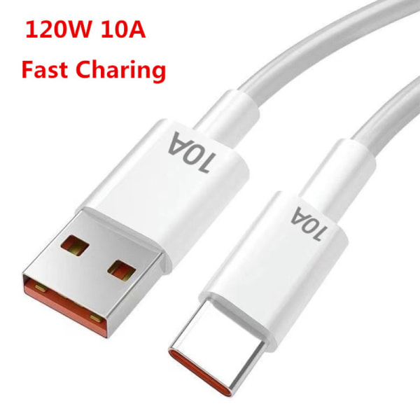 120 W 10 A USB Type C USB -kaapeli Super Fast Charing Line Mobilille 1m