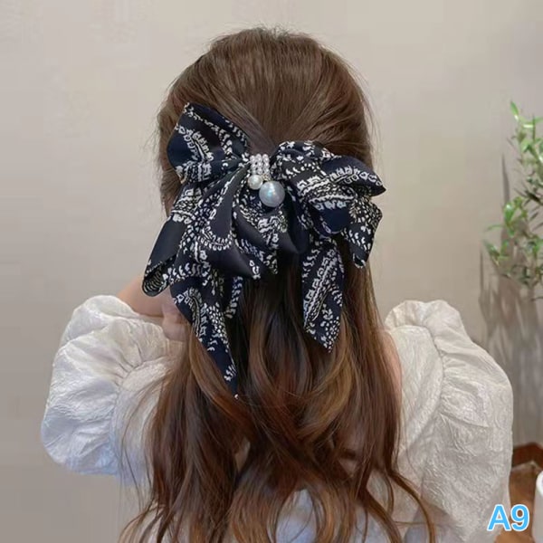 Ny Oversize Bowknot Pearl Barrettes Hårnåle Hårbånd Trendy A9