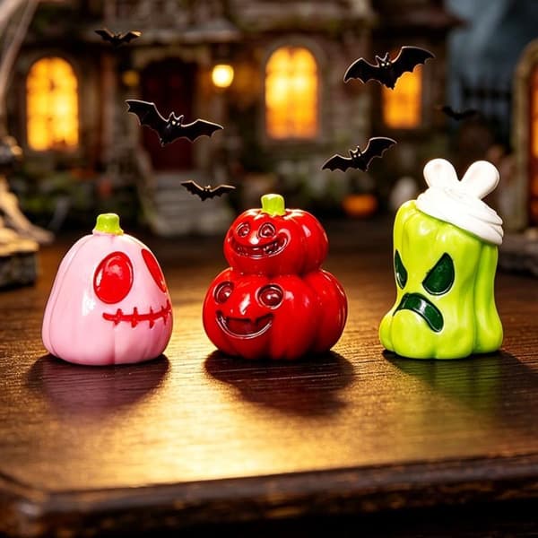 Lysende Græskar Mini Ornament Halloween Glød I Mørke Harpiks Figur A9