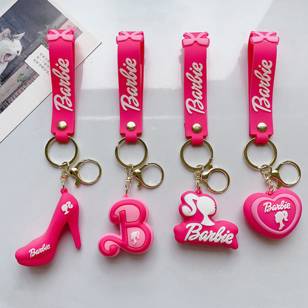 Vaaleanpunainen Barbie-avainnippu riipus Love Key Ring case Char 6