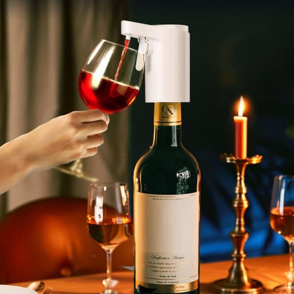 Automatisk Elektrisk Digital Vinkaraff Luftare Dispenser Hällare White