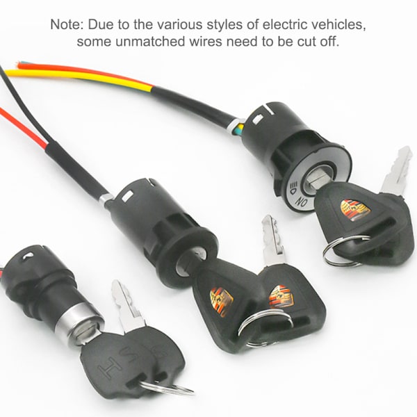 El-cykel tændingskontakt nøgle Power Power Lock E-bike Co large size three-wire