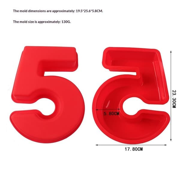 1 stk store silikon 3D tall kakeformer 10 tommer tall bakeformer 4