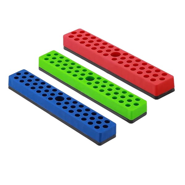 43 hullers magnetisk sekskantet bitholder-organizer til 1/4 tomme bitopbevaring Orange