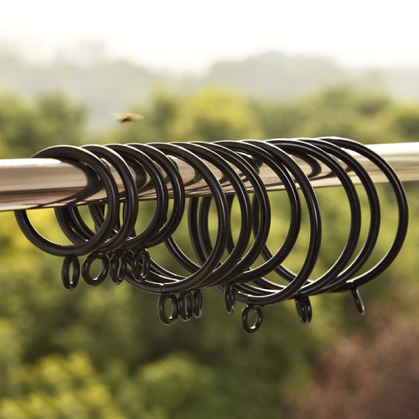 10stk sorte metall gardinringer hengende ringer for gardiner og 25mm