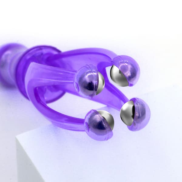 Handhållen Roller Finger Massage Akupunkt Cirkulation Stress Fin Purple