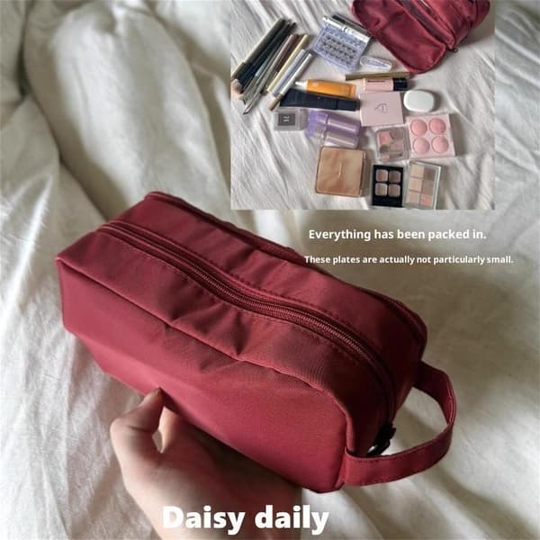 Dobbeltlags Kosmetiktaske Rejse Makeup Organizer Stor Kapacitet A1