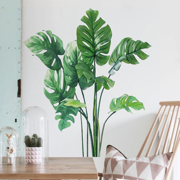 Store tropiske grønne blader veggklistremerker Home Room Dekor Palm 1 Set