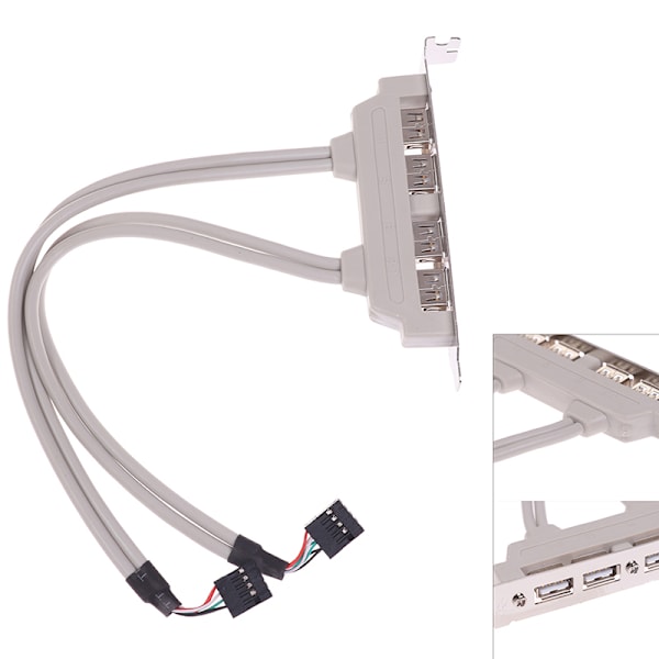 4-ports USB 2.0 til 9-bens Mainboard Header Bracket forlængelse