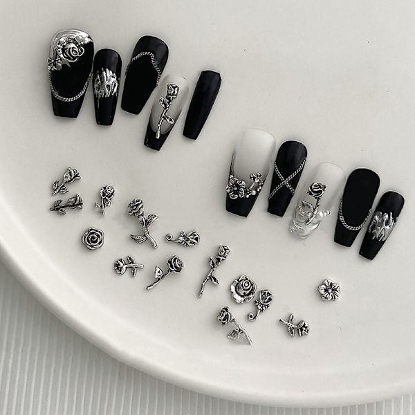 10 kpl 3D Rose Nail Art Ornament Leoy Nail Art Charms Tee itse Retro H