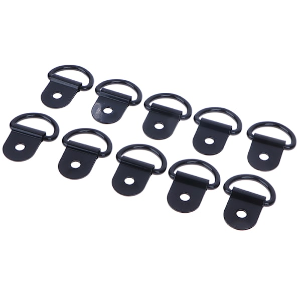 10 st rostfritt stål D-formad dragkrok Tie Down Ankare Ring I Black